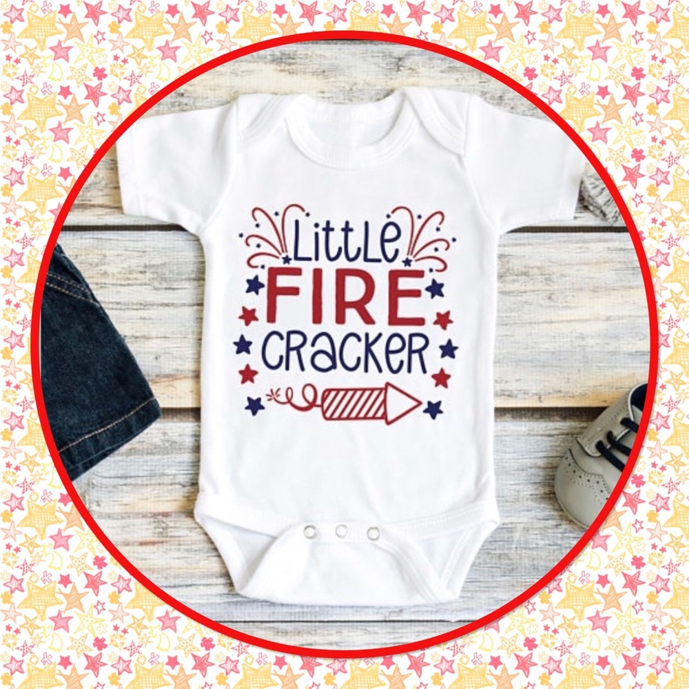 💥New💥4/$15💥Unisex Little Firecracker Romper💥